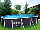 Kit piscine hors-sol acier Toi ANTHRACITE PRESTIGIO ovale 640X366X132cm filtre a sable - Autre vue