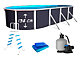 Kit piscine hors-sol acier Toi ANTHRACITE PRESTIGIO ovale 730X366X132cm filtre a sable