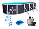 Kit piscine hors-sol acier Toi ANTHRACITE PRESTIGIO ovale 730X366X132cm filtre a sable