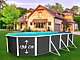 Kit piscine hors-sol acier Toi ANTHRACITE PRESTIGIO ovale 730X366X132cm filtre a sable - Autre vue