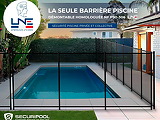 Barriere piscine demontable SECURIPOOL Noire 9m fixations 16mm NF P90-306 LNE