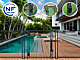 Portillon automatique SECURIPOOL 130cm Gris Anthracite fixations 16mm barriere piscine demontable