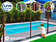 Barriere piscine demontable SECURIPOOL Marron Chocolat 6m fixations 16mm