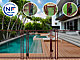 Portillon automatique SECURIPOOL 130cm Marron Chocolat fixations 16mm barriere piscine demontable