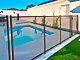 Portillon automatique SECURIPOOL 130cm Marron Chocolat fixations 16mm barriere piscine demontable - Autre vue