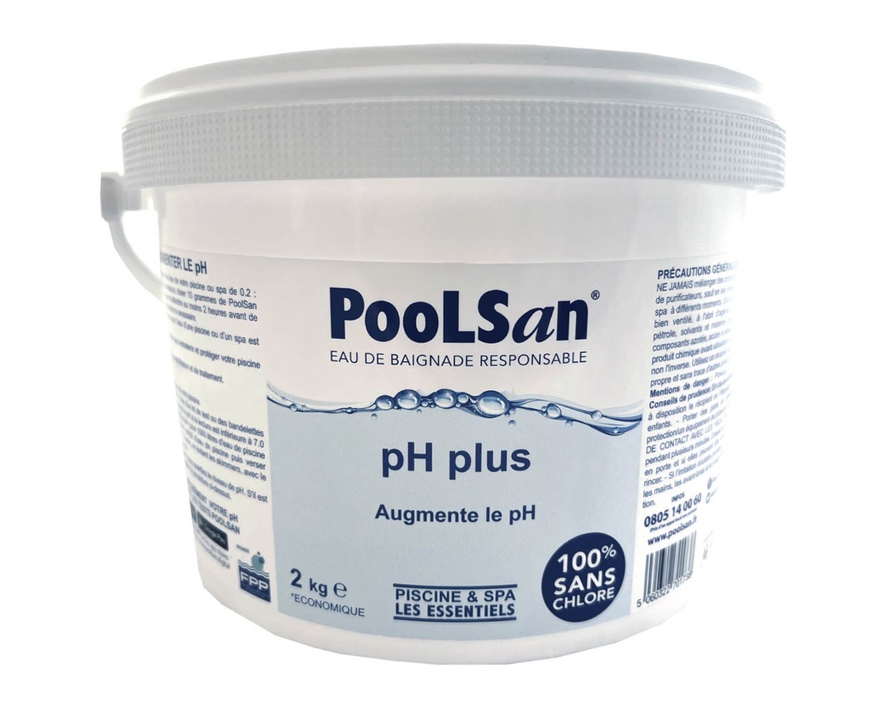 Correcteur de pH plus piscine Poolsan seau 2 kg