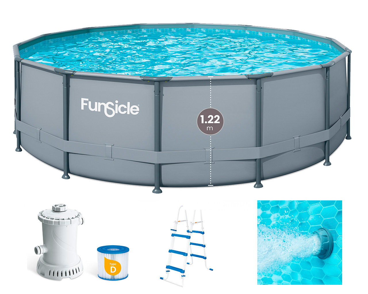 Piscine tubulaire Funsicle ELITE ronde 3.66 x 1.22m