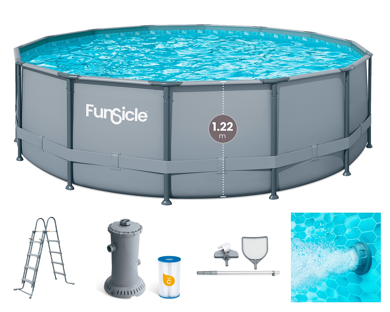 Piscine tubulaire Funsicle ELITE ronde 4.88 x 1.22m