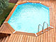 Piscine bois allongee Ubbink URBANPOOL 335x485x120cm Liner Bleu