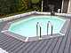 Piscine bois allongee Ubbink URBANPOOL 335x485x120cm Liner Gris