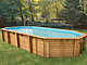 Piscine bois allongee Ubbink URBANPOOL 400x670x130cm Liner Bleu