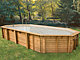 Piscine bois allongee Ubbink URBANPOOL 400x670x130cm Liner Beige