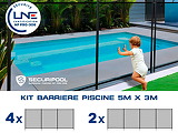 Kit barriere souple demontable SECURIPOOL NOIR piscine 5m x 3m NF P90-306