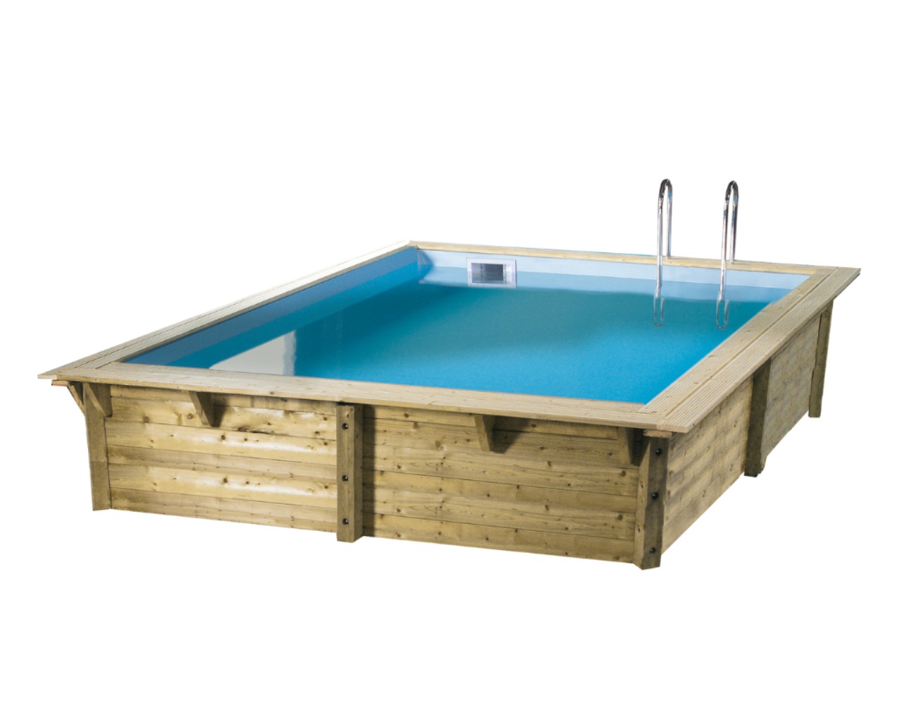 Piscine Ubbink bois Azura 300 x 300 x H 126 cm liner Bleu avec filtre a sable