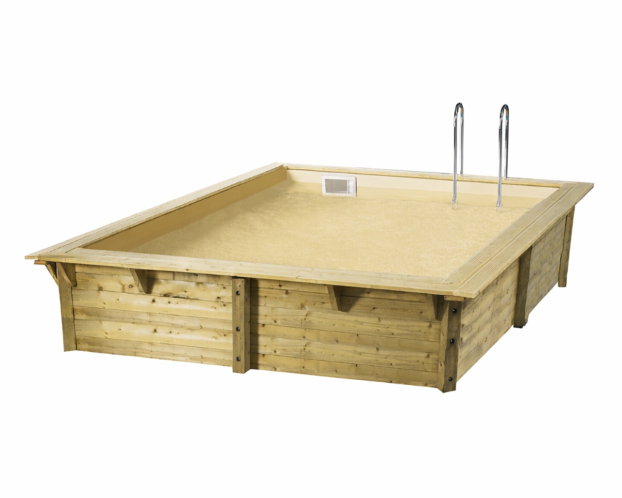 Piscine Ubbink bois Azura 300 x 300 x H 126 cm liner Beige avec filtre a sable