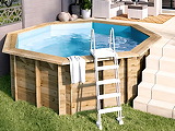 Piscine bois Ubbink Sunwater All in ONE Ø410x120cm liner Bleu filtration a sable - Autre vue