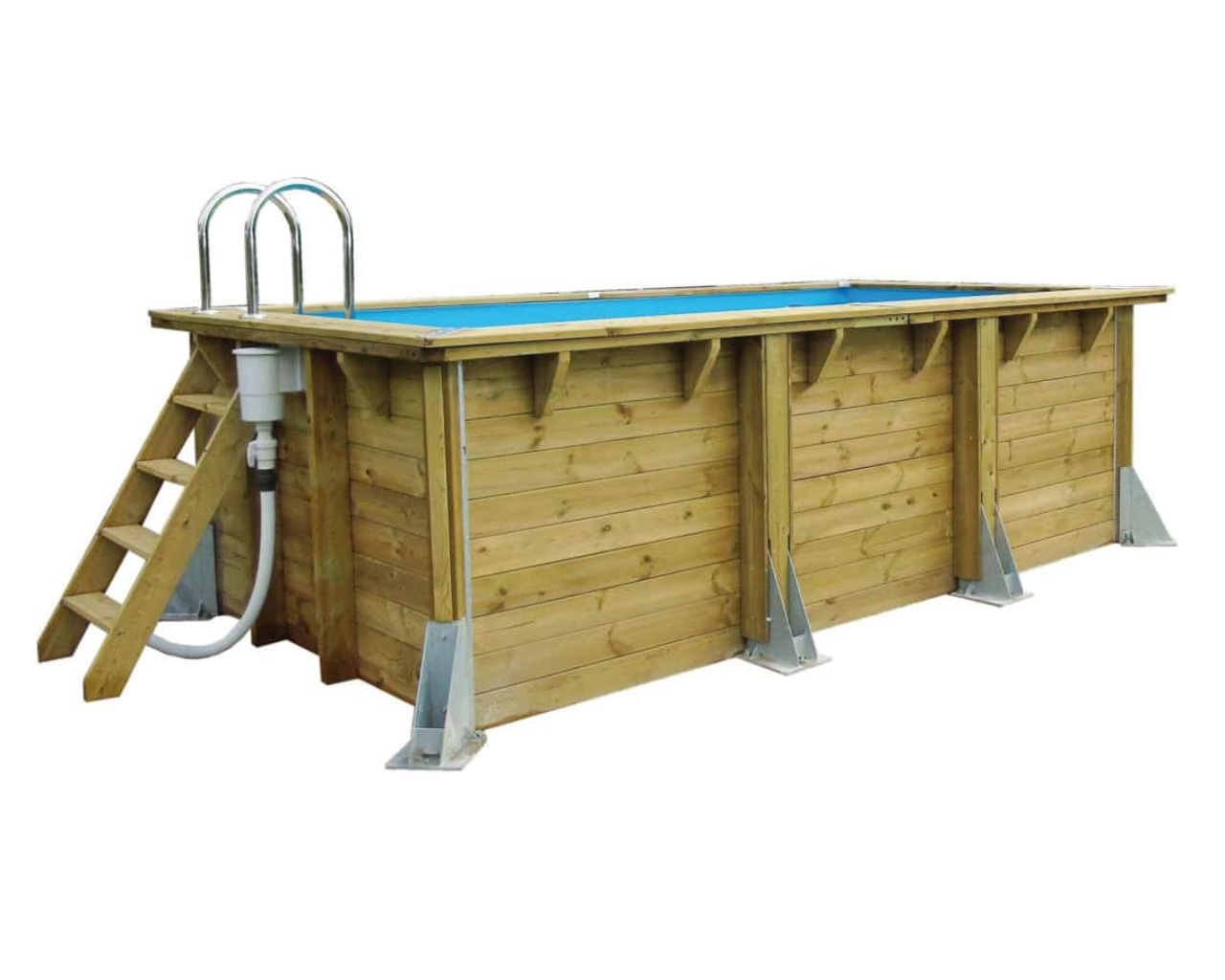 Piscine bois Ubbink AZURA 250x450x126cm liner Beige filtration a sable