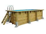 Piscine bois Ubbink AZURA 250x450x126cm liner Beige filtration a sable