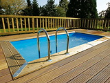 Piscine bois Ubbink AZURA 250x450x126cm liner Beige filtration a sable - Autre vue