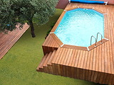 Piscine bois Ubbink AZURA 300x400x120cm liner Bleu filtration a sable - Autre vue