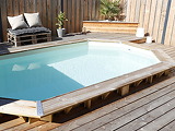 Piscine bois Ubbink AZURA 300x400x120cm liner Bleu filtration a sable - Autre vue
