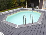 Piscine bois Ubbink AZURA 300x400x120cm liner Beige filtration a sable