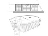 Piscine bois Ubbink AZURA 300x400x120cm liner Beige filtration a sable - Autre vue