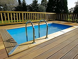 Kit piscine hors-sol bois Ubbink Azura rectangulaire 200x400x126cm liner bleu 75/100eme