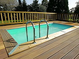 Kit piscine hors-sol bois Ubbink Azura rectangulaire 200x400x126cm liner beige 75/100eme