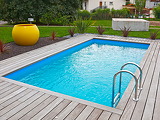 Kit piscine hors-sol bois Ubbink Azura rectangulaire 200x400x126cm liner beige 75/100eme - Autre vue