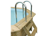 Kit piscine hors-sol bois Ubbink Azura rectangulaire 200x400x126cm liner beige 75/100eme - Autre vue