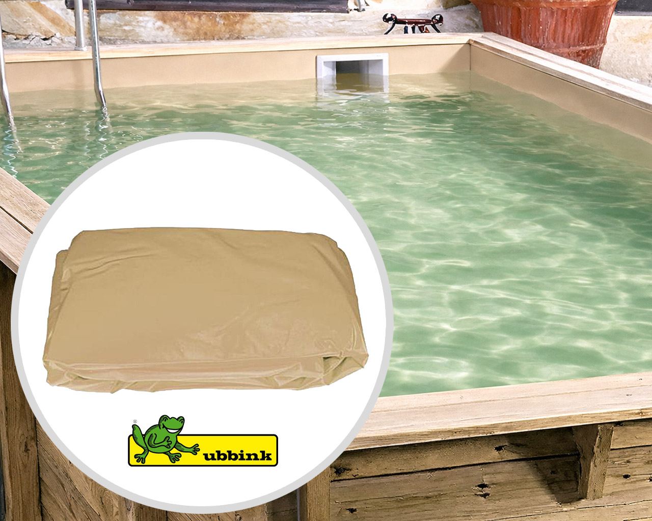Liner piscine Ubbink piscine bois 300x300x126cm 75/100eme Beige