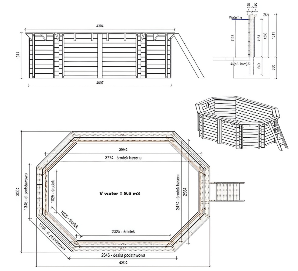 Le kit Altanka NEMO 4,3 x 3 m H1,31 m comprend :