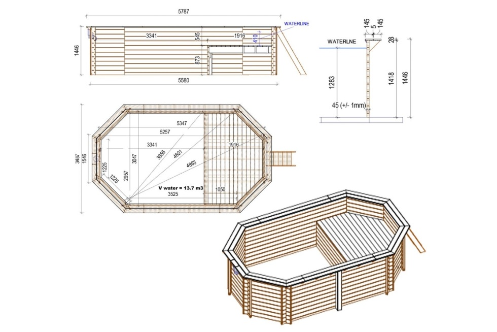 Le kit Altanka NEMO 579 x 349 x 145 cm comprend :