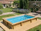 Piscine bois Altanka AQUA rectangulaire 4,65 x 2,85m H 1,24m liner sable, ancrage beton - Autre vue