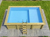 Piscine bois Altanka AQUA rectangulaire avec plage 4,65 x 2,85m H 1,24m liner bleu, ancrage beton - Autre vue