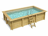 Piscine bois Altanka AQUA rectangulaire 4,65 x 2,85m H 1,24m liner sable, pose sur dalle - Autre vue