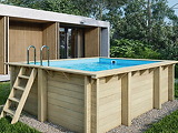 Piscine bois Altanka AQUA rectangulaire 4,65 x 2,85m H 1,24m liner bleu, sans dalle beton - Autre vue
