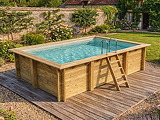Piscine bois Altanka AQUA rectangulaire 4,65 x 2,85m H 1,24m liner sable, sans dalle beton - Autre vue