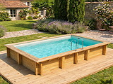 Piscine bois Altanka AQUA rectangulaire 4,65 x 2,85m H 1,24m liner sable, sans dalle beton - Autre vue