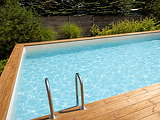 Piscine bois Altanka AQUA rectangulaire 4,65 x 2,85m H 1,24m liner gris, sans dalle beton - Autre vue