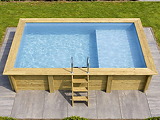 Piscine bois Altanka AQUA rectangulaire avec plage 4,65 x 2,85m H 1,24m liner bleu, sans dalle beton - Autre vue