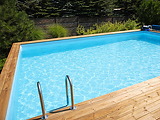 Piscine bois Altanka AQUA rectangulaire avec plage 6,1 x 2,85m H 1,31m liner gris, ancrage beton - Autre vue