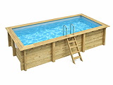 Piscine bois Altanka AQUA rectangulaire 6,1 x 2,85m H 1,31m liner bleu, pose sur dalle - Autre vue