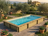 Piscine bois Altanka AQUA rectangulaire 6,1 x 2,85m H 1,31m liner sable, sans dalle beton - Autre vue