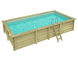 Piscine bois Altanka AQUA rectangulaire 7,0 x 3,75m H 1,45m liner sable, ancrage beton - Autre vue
