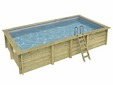 Piscine bois Altanka AQUA rectangulaire 7,0 x 3,75m H 1,45m liner gris, ancrage beton - Autre vue