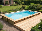 Piscine bois Altanka AQUA rectangulaire 7,0 x 3,75m H 1,45m liner gris, ancrage beton - Autre vue