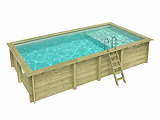 Piscine bois Altanka AQUA rectangulaire avec plage 7,0 x 3,75m H 1,45m liner sable, ancrage beton - Autre vue