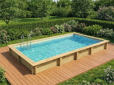 Piscine bois Altanka AQUA rectangulaire 7,0 x 3,75m H 1,45m liner sable, pose sur dalle - Autre vue